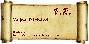 Vajna Richárd névjegykártya
